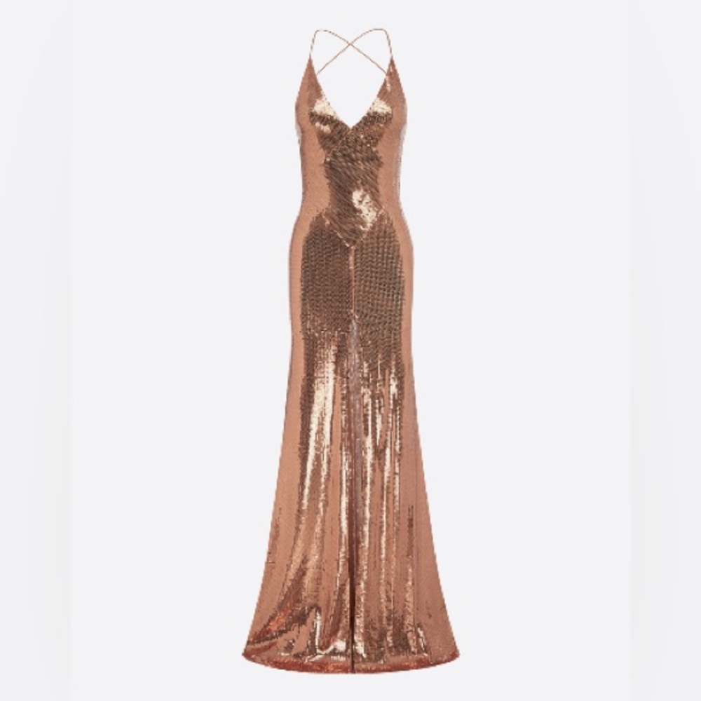 Alex Perry Rose Gold Backless Sequin Dress - Picture 2 of 13